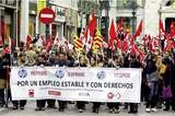 Streikende HP Beschäftigte in Spanien